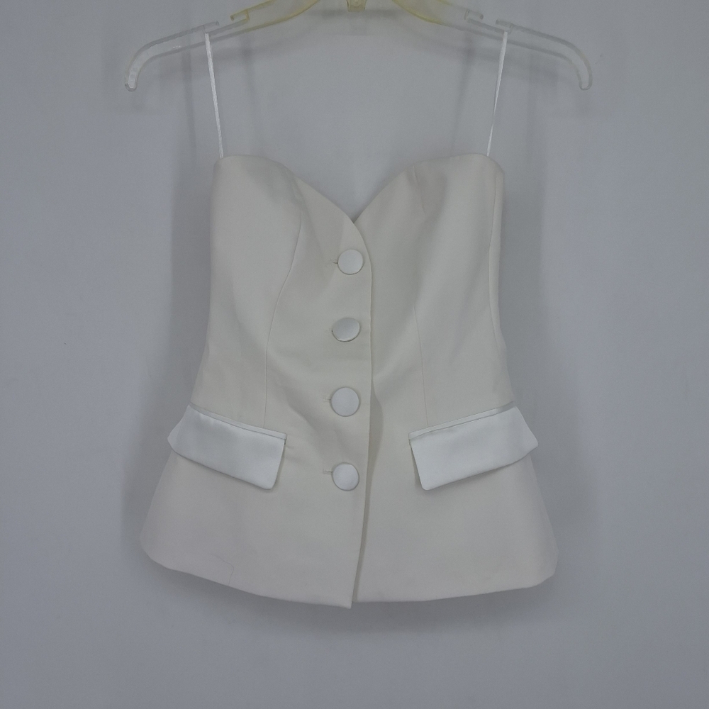 Zara  Xs Cream Buttoned Vest